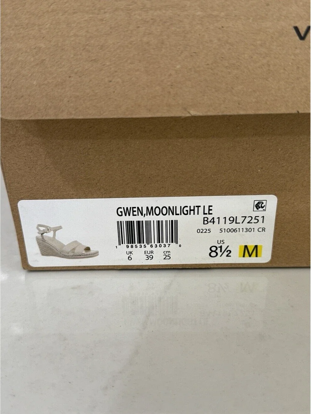 Vince Gwen Women's Espadrille Wedge Sandals Moonlight Size 8.5 NWT
